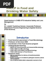 HACCP in Food and Drinking Water Safety