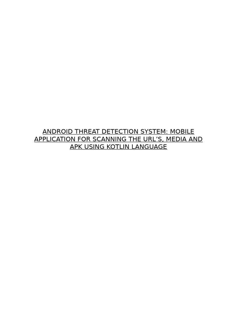 Android Threat Detection App Overview | PDF | Security | Computer Security