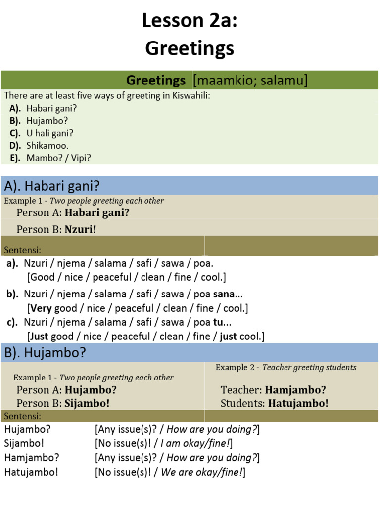Lesson_09_merged | PDF | Swahili Language | Linguistics