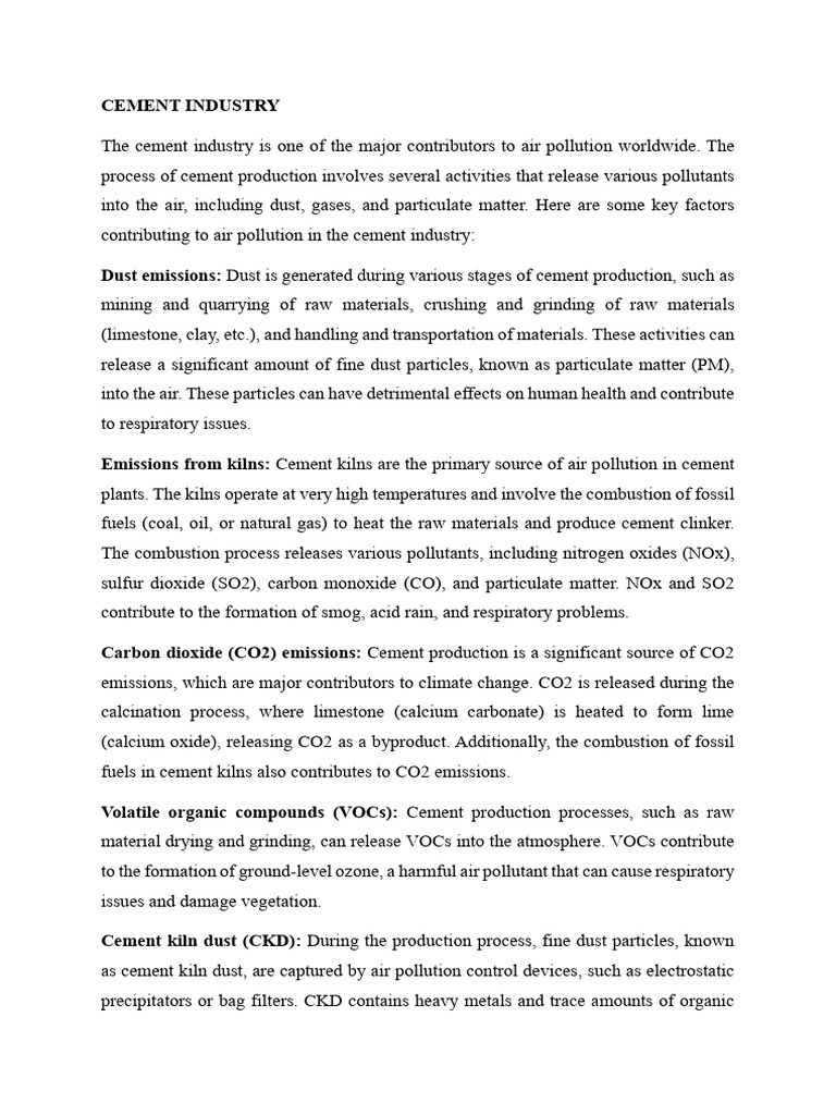 Air Pollution in Cement and Mining Industries | PDF | Fossil Fuel Power ...