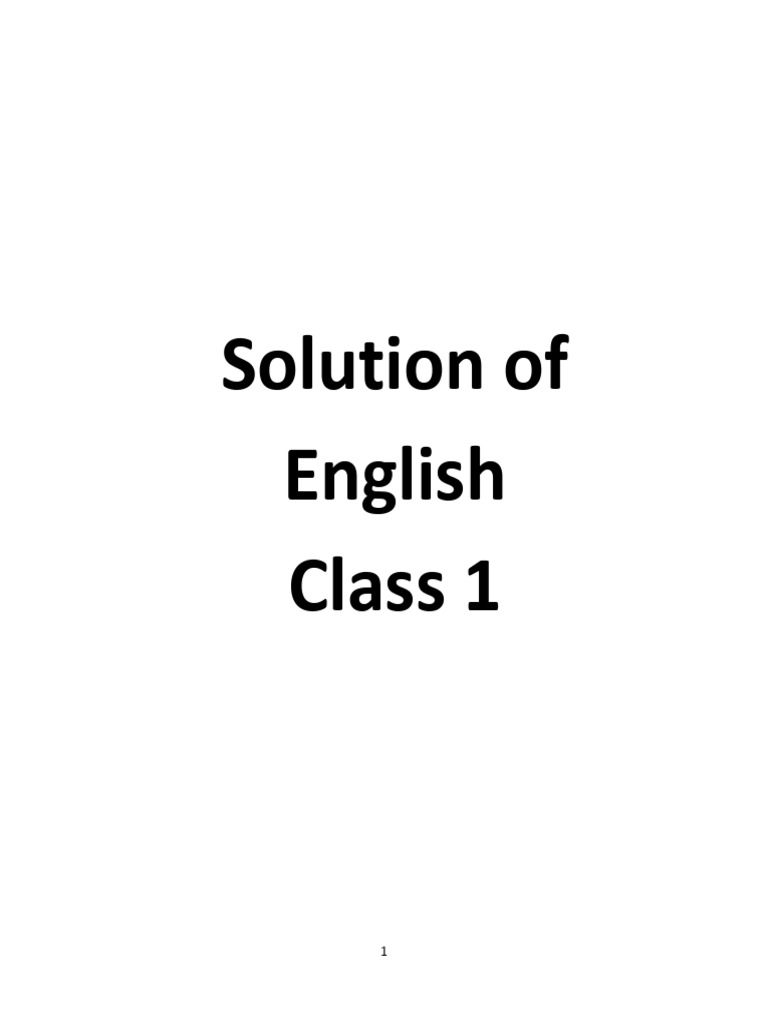 Class 1 English Solutions and Activities | PDF | Muhammad | Grammatical ...