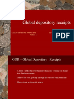 Global Depository Receipts: Click To Edit Master Subtitle Style by Jishad PP Roll No 15