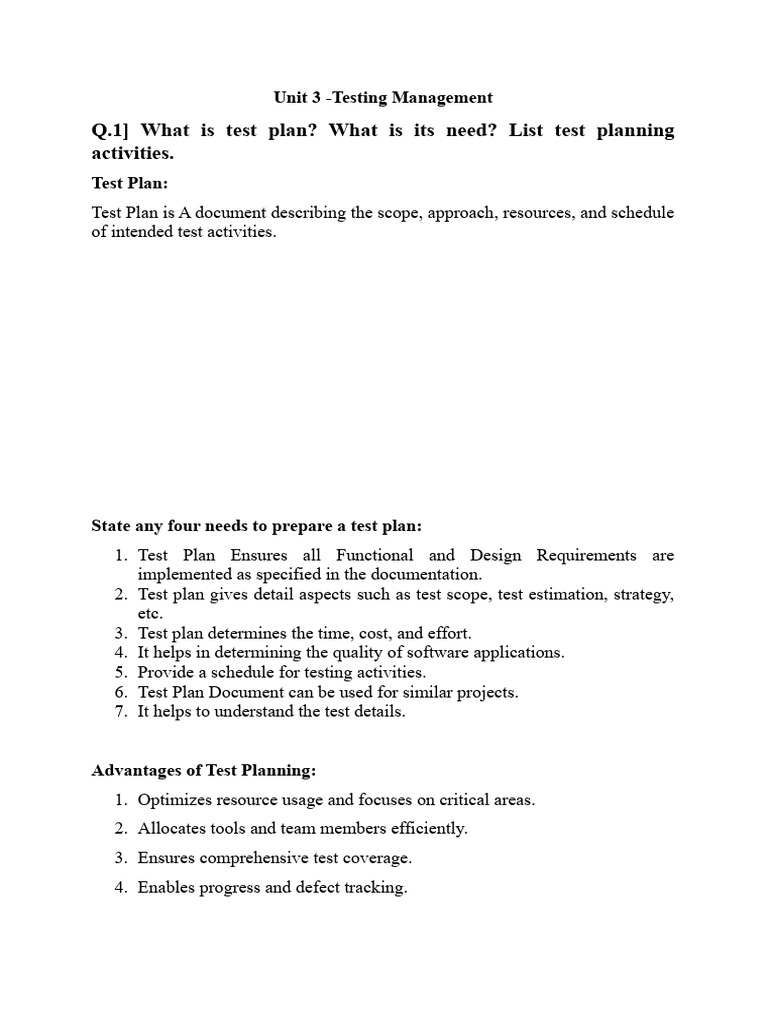 Test Management and Planning Guide | PDF | Software Testing ...