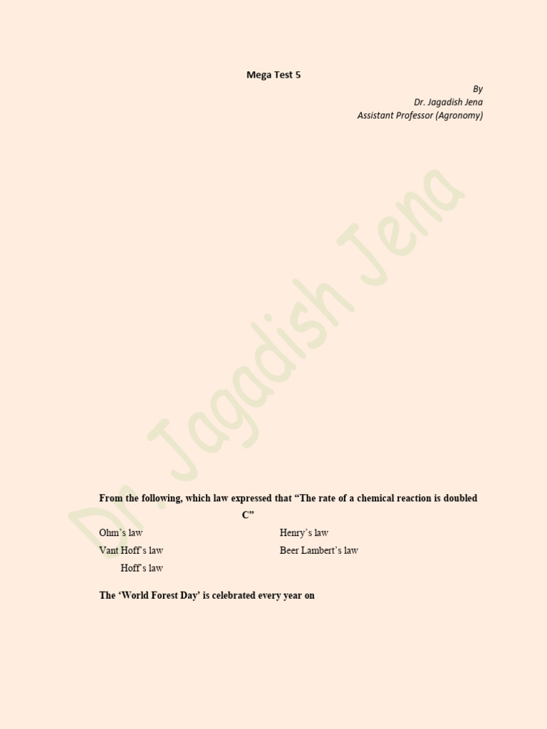 43 Mega Test 5 | PDF