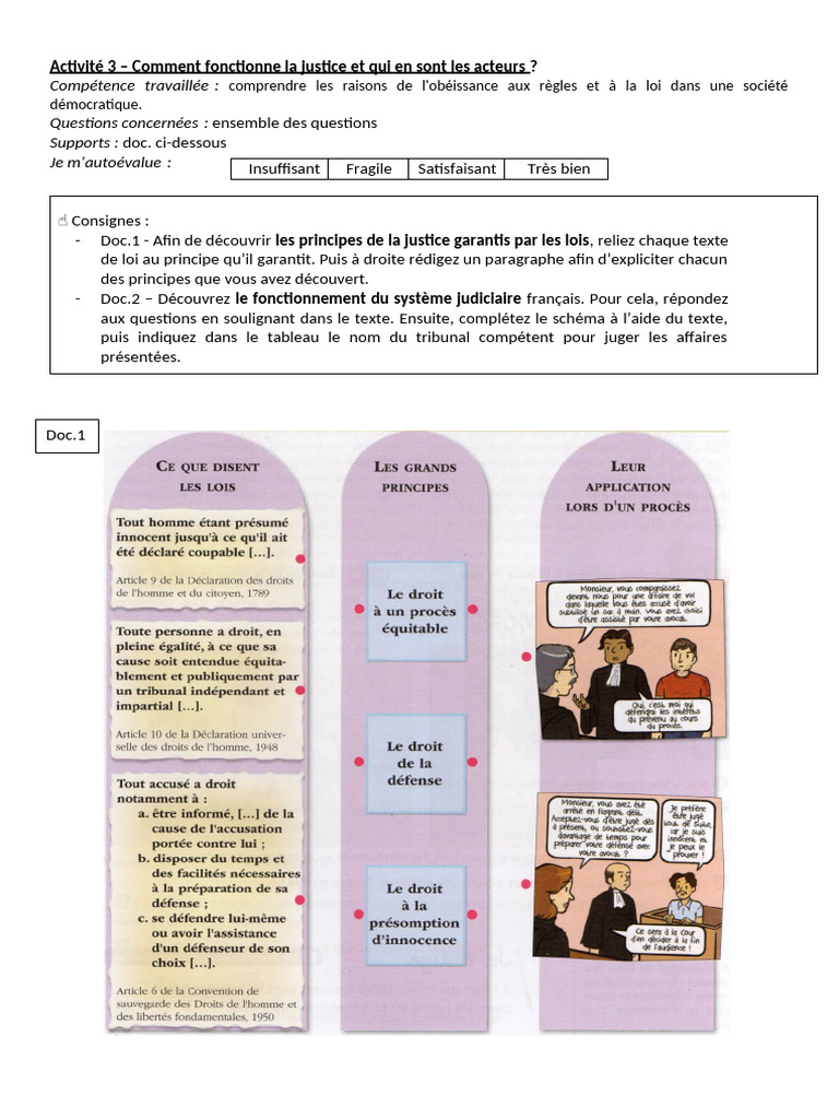 Comprendre le fonctionnement de la justice | PDF | Juge | Loi ...