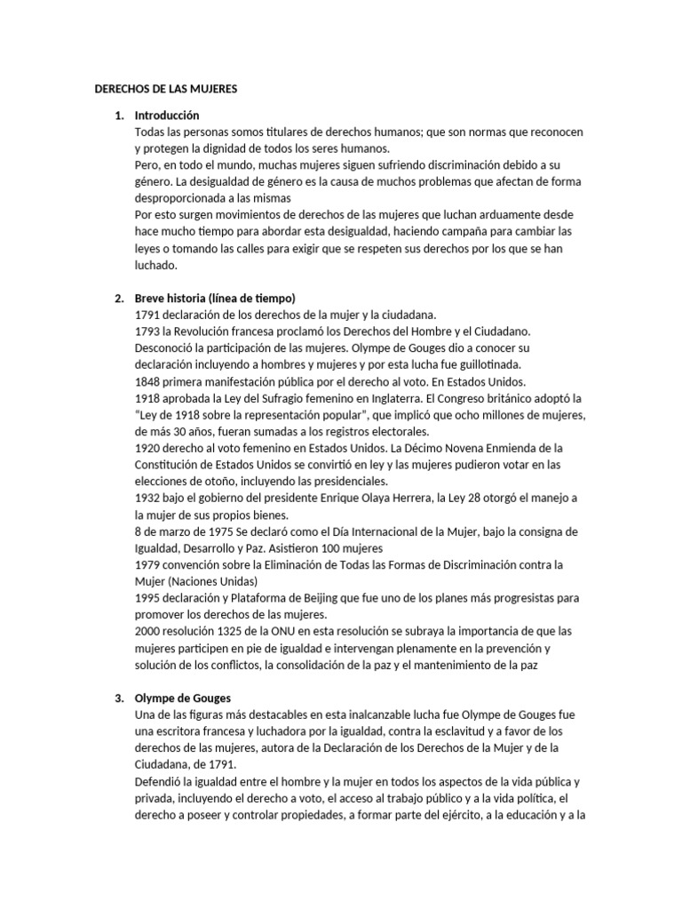 Derechos de las Mujeres y Discriminación | PDF | Estudios de género ...