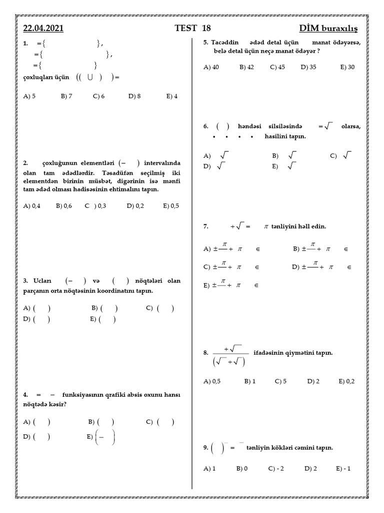 Test 18 | PDF