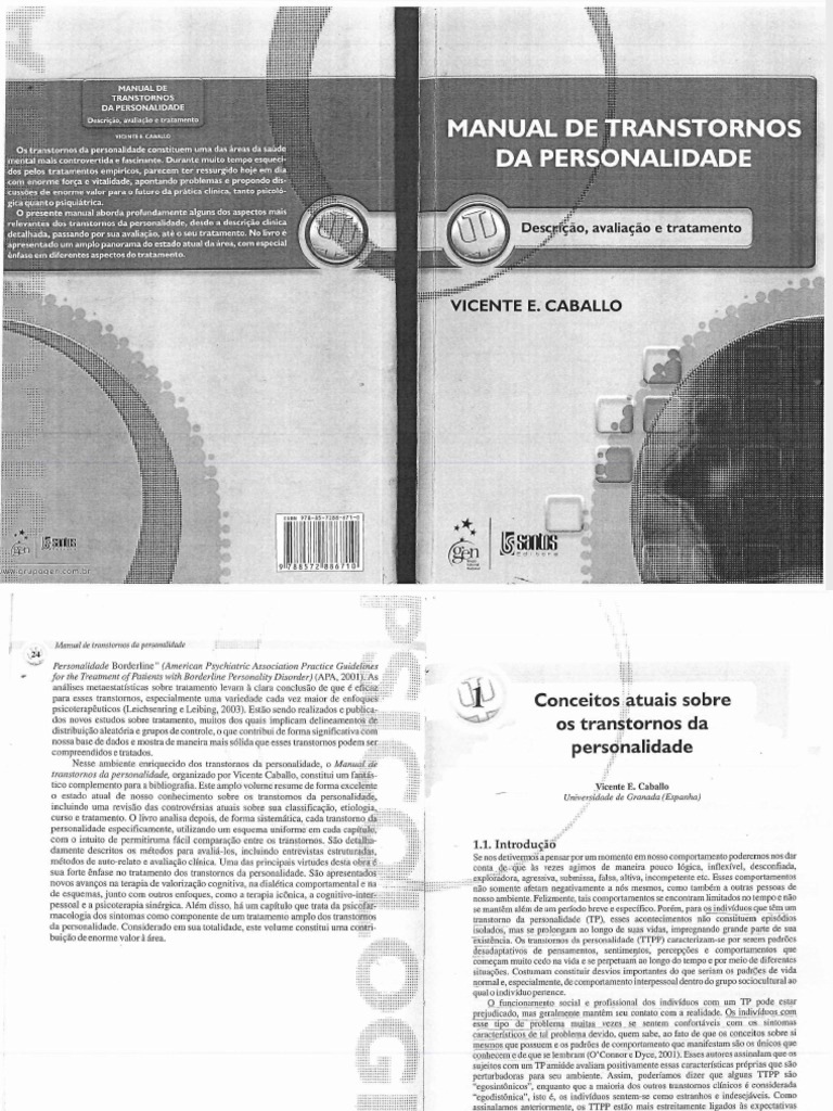 Livro Manual de Transtornos de Personalide Capítulos 1 Ao 12 (Scan ...