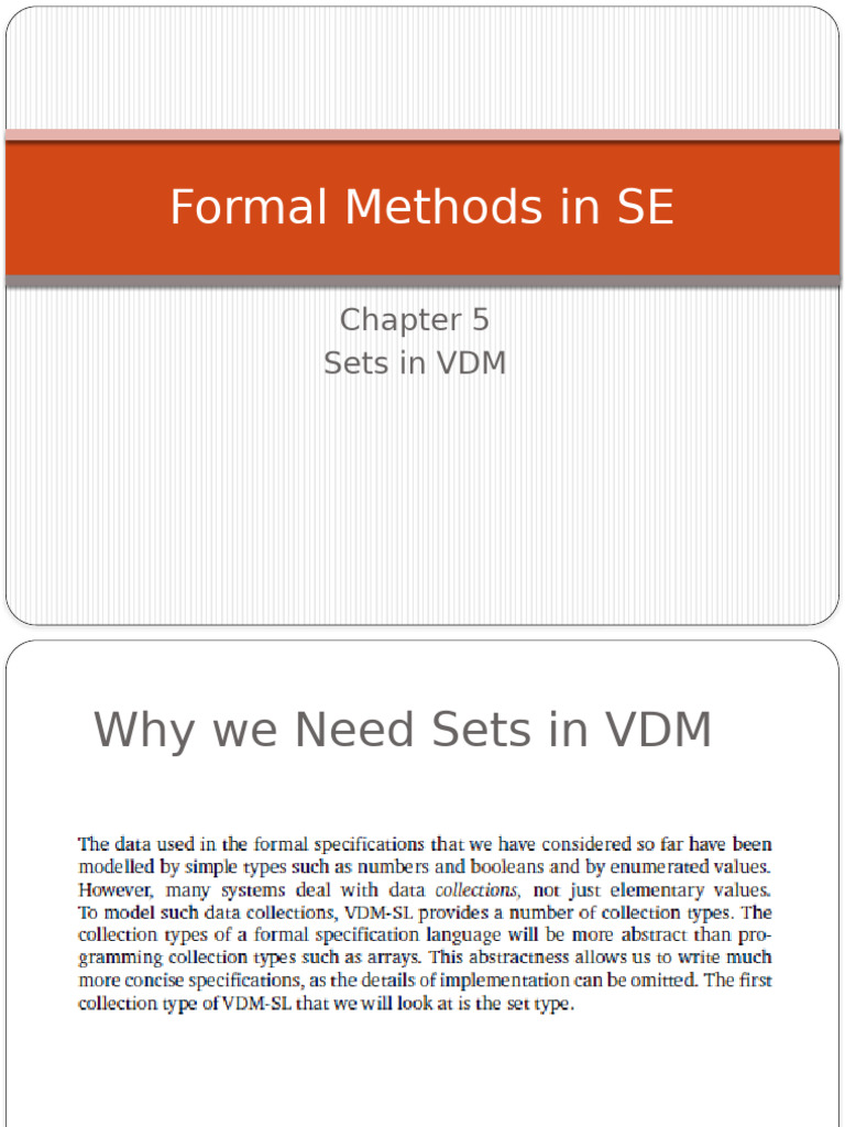 Understanding Sets in VDM | PDF