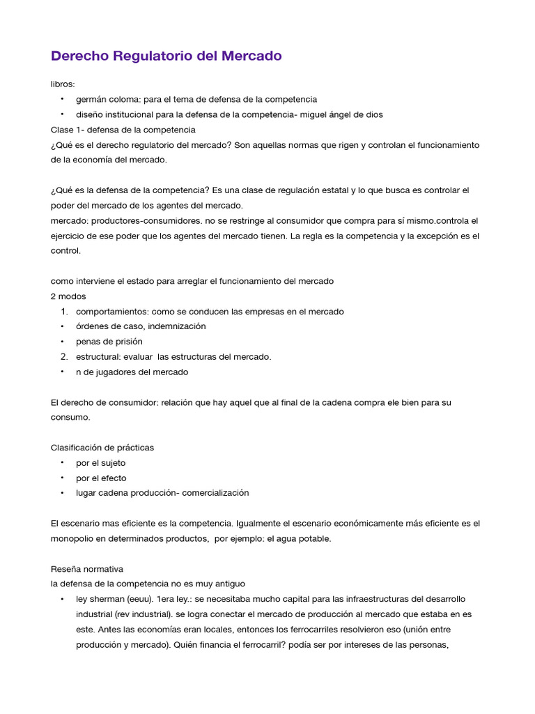 Derecho Regulatorio Del Mercado | PDF | Mercado (economía) | Oferta ...