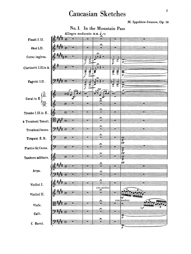 Ippolitov Ivanov Caucasian Sketches Conductor Score Pdf