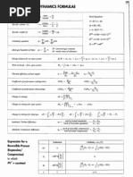 Thermodynamics Formula Sheet