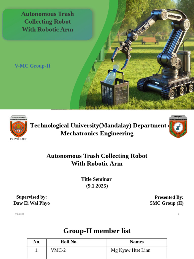 Trash Collecting Robot Power Point Pdf Robot Robotics