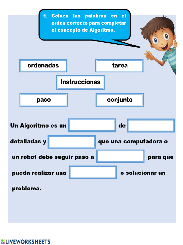 Ordenadas Tarea: 1. Coloca Las Palabras en El Orden Correcto para ...
