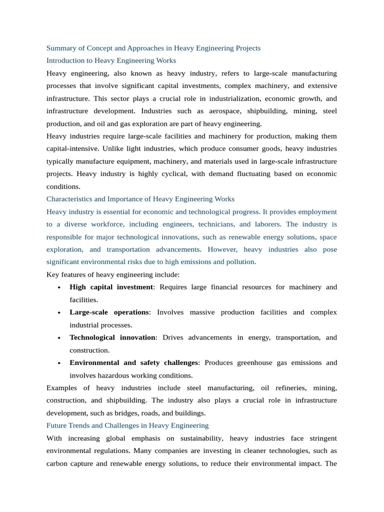 Heavy Engineering Project Overview | PDF | Heavy Industry | Infrastructure