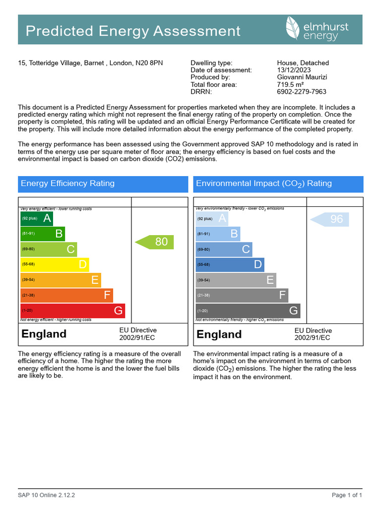 Predicted Energy Assessment Report | PDF | Efficient Energy Use ...