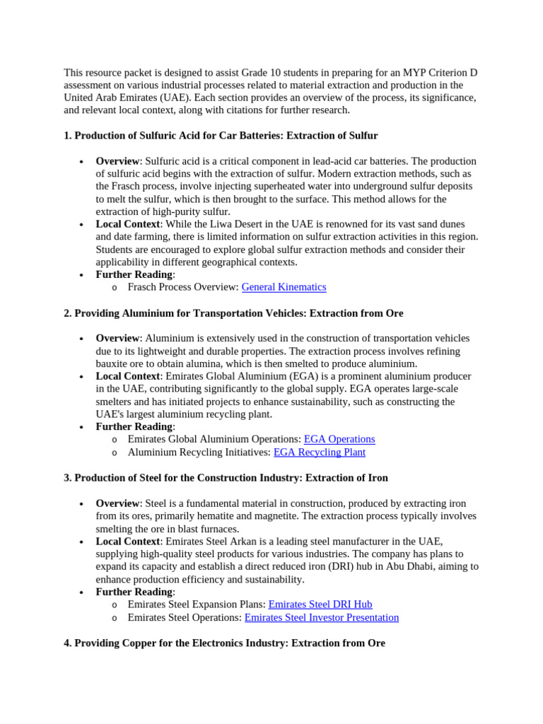 Metal Extraction Resource Packet | PDF | Mining | Cement