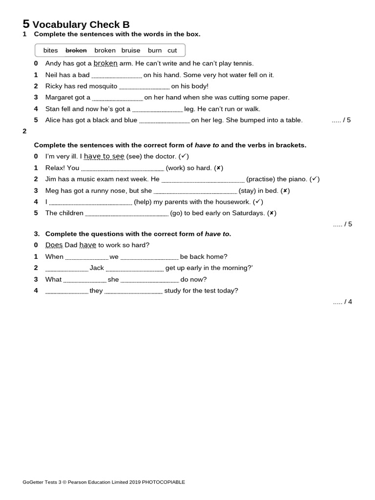 Complete The Sentences With The Words in The Box | PDF | Linguistics