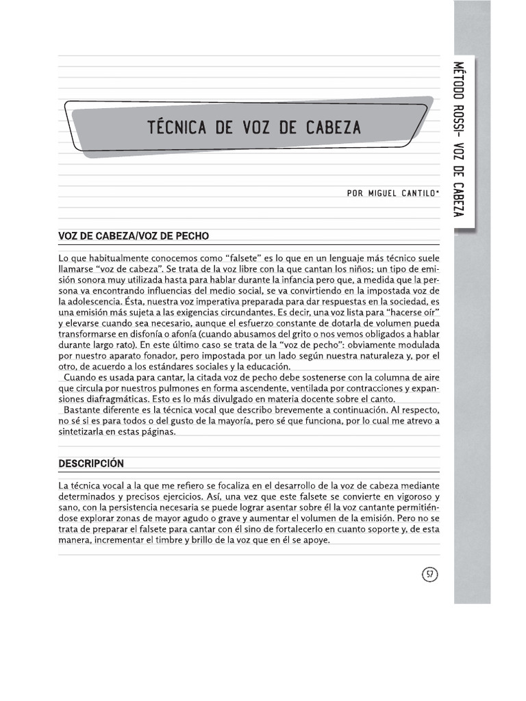 Voz de Cabeza y de Pecho | PDF
