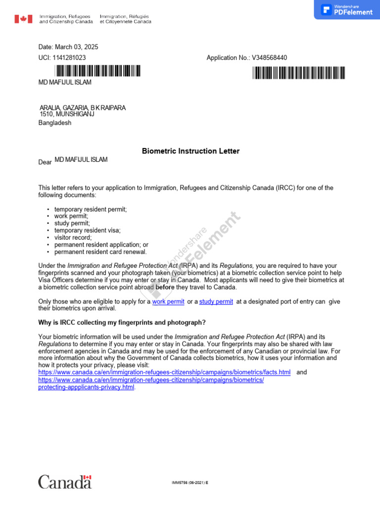 Biometric Collection Instructions for IRCC | PDF | Cultural ...