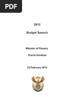 2012 Budget Speech: Minister of Finance Pravin Gordhan