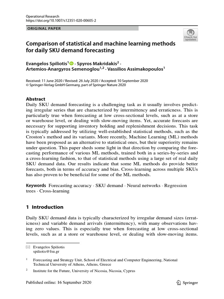 Machine Learning for SKU Demand Forecasting | PDF | Forecasting ...