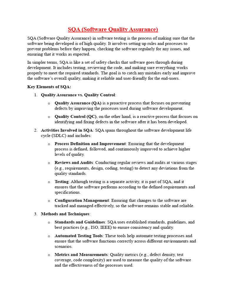 Unit-6 (Testing Tools N SQA) | PDF | Software Testing | Quality Assurance