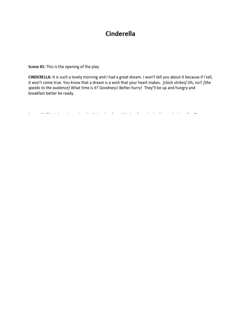 Cinderella Monologue Excerpts | PDF