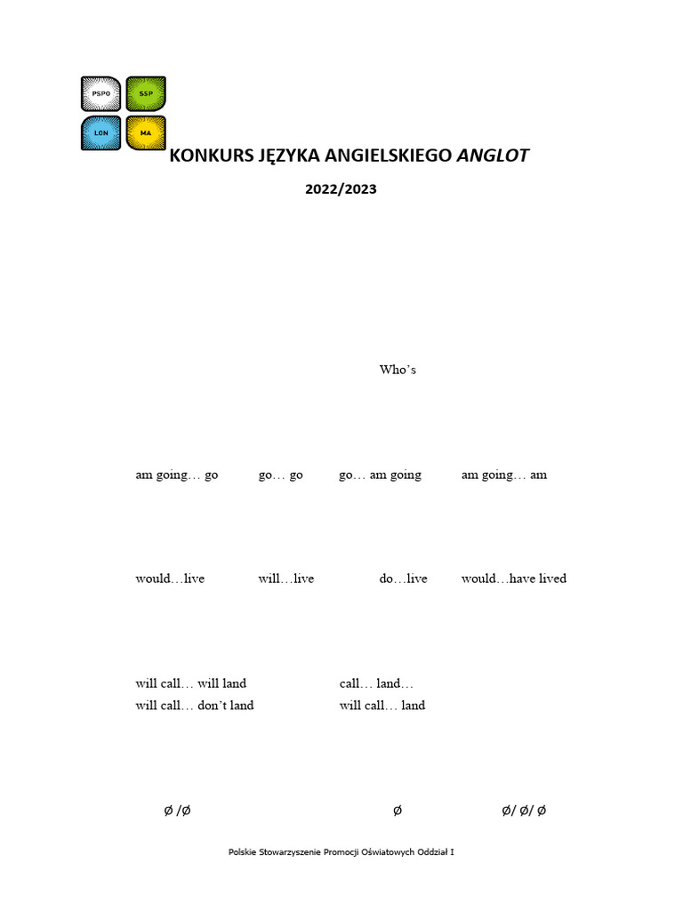 Anglot English Contest 2022/2023 | PDF