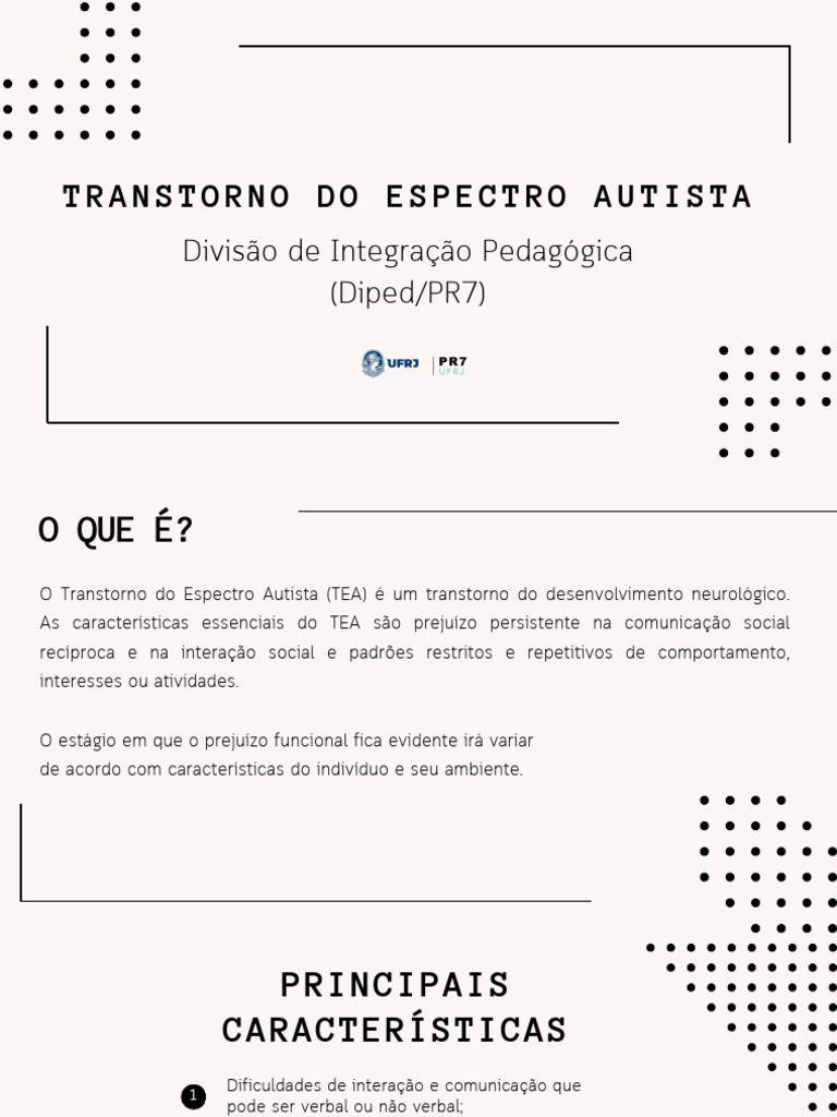 Entendendo o Transtorno do Espectro Autista | PDF | Autismo | Conceitos ...