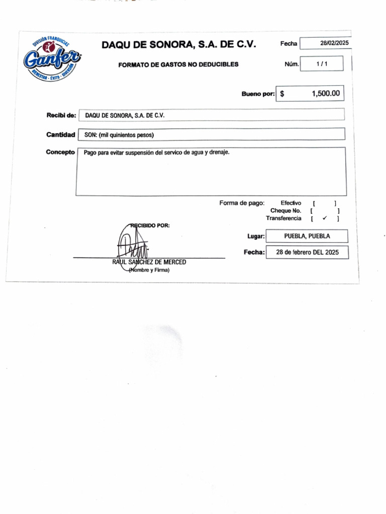Daqu de Sonora, S.A. de C.V.: Bueno Por: $ | PDF