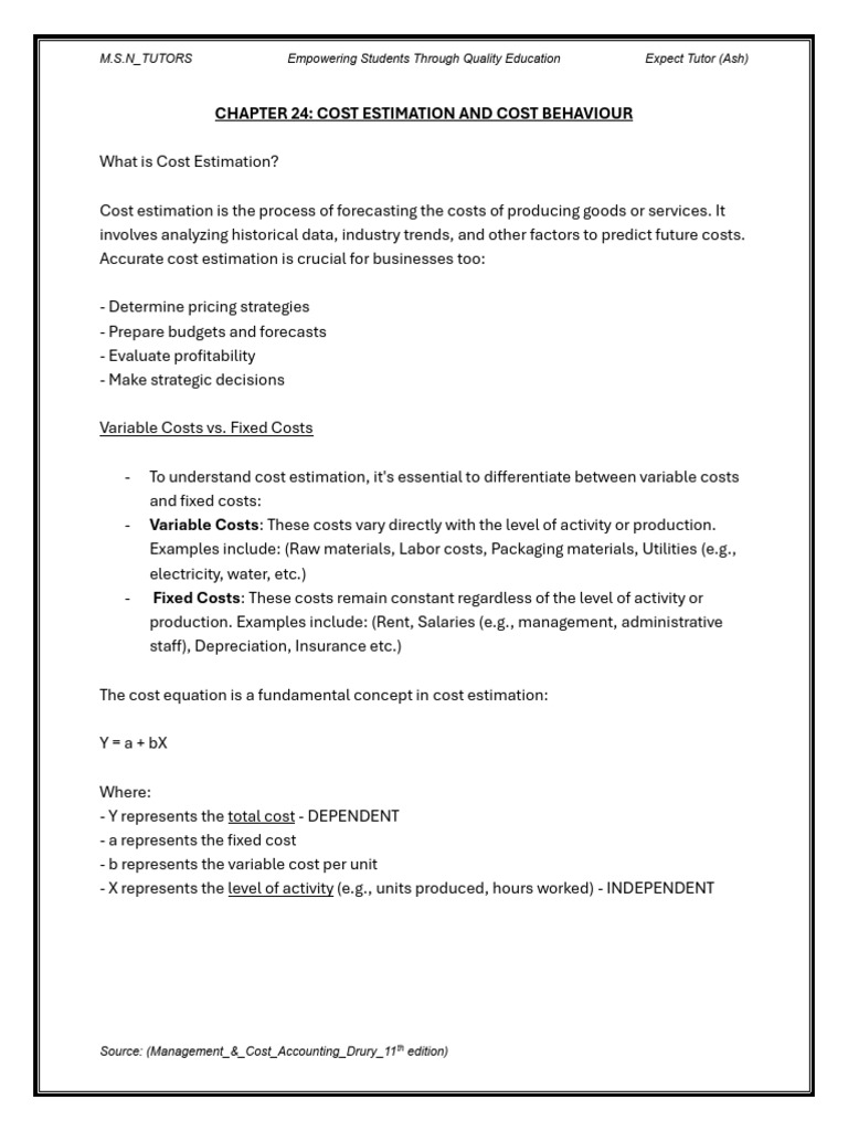 Cost Estimation Techniques Explained | PDF | Regression Analysis ...