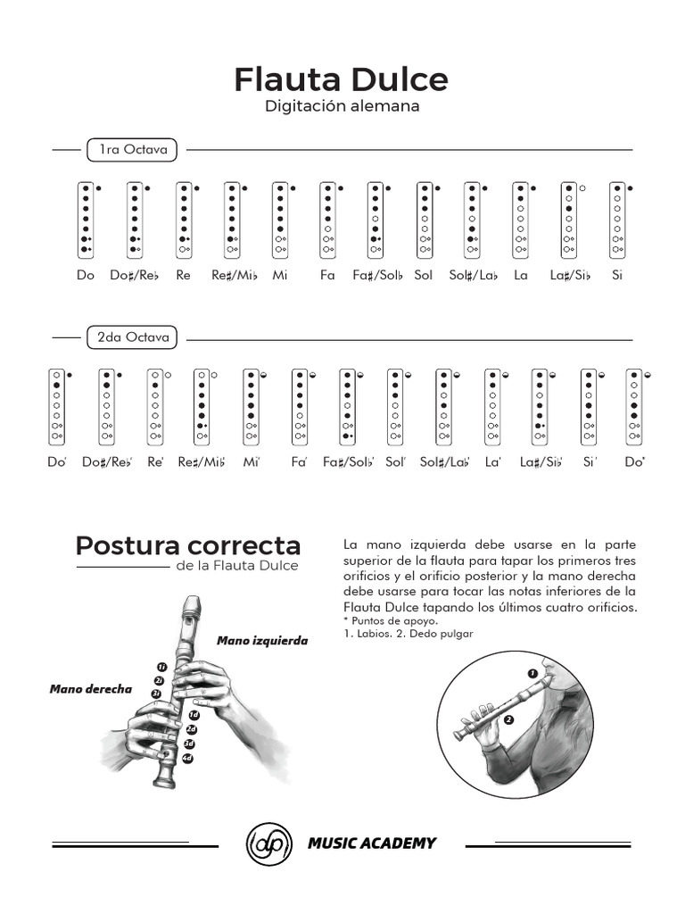 Digitación de la Flauta Dulce | PDF