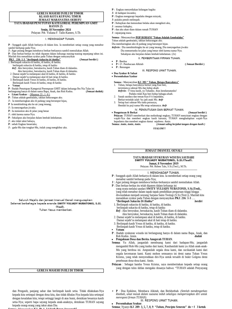 Liturgi Wisuda | PDF
