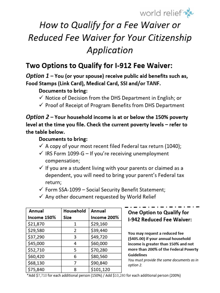 02 - Fee Waiver Guidelines - CY2023 | PDF | Economias | Politica social