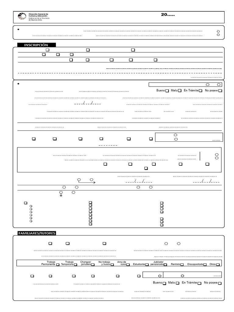 Ficha de Inscripcion Alumno (Frente) | PDF | Educación vocacional