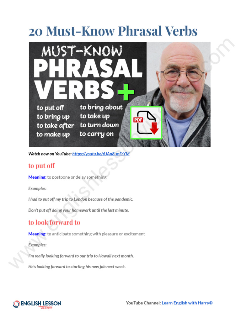Essential Phrasal Verbs to Learn | PDF