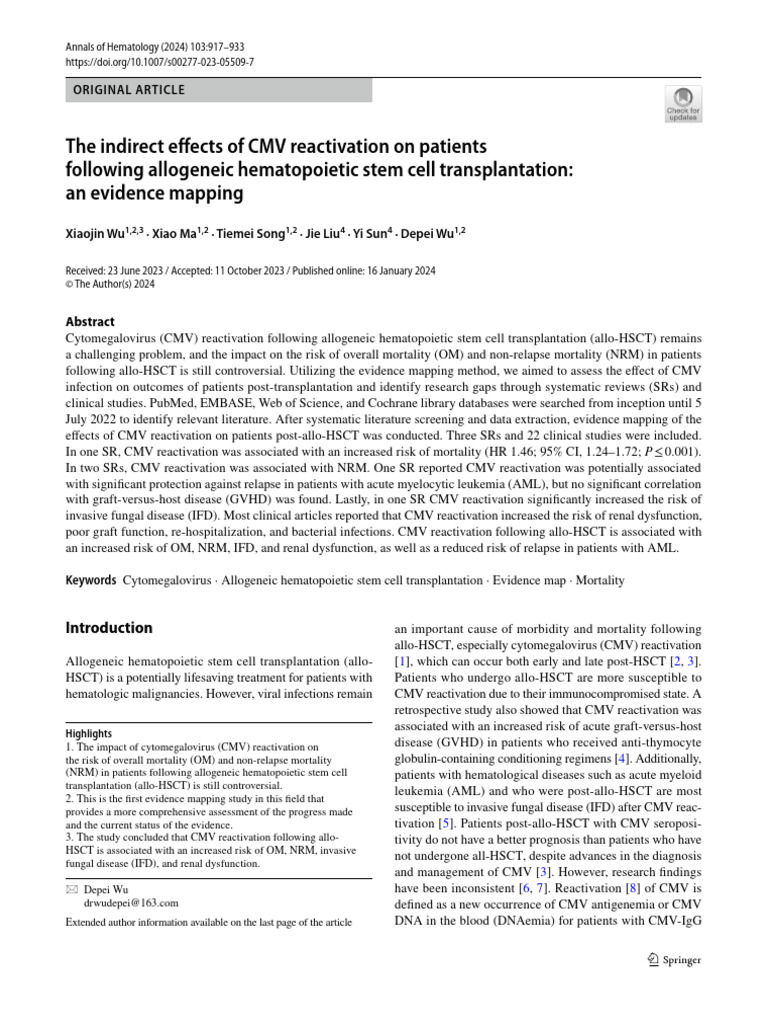 277_2023_Article_5509 | PDF | Hematopoietic Stem Cell Transplantation ...