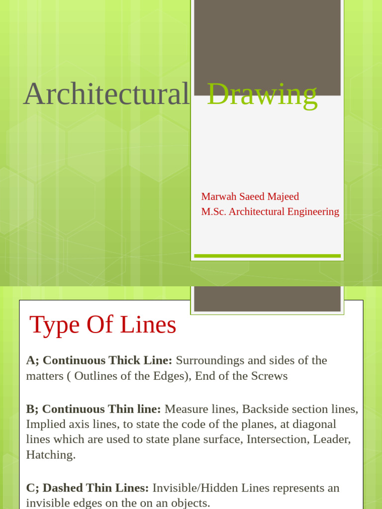 Types of Lines in Architectural Drawing | PDF