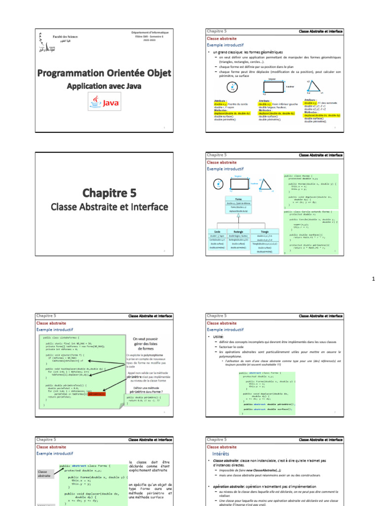 Classe Abstraite et Interfaces en Java | PDF | Interface (Informatique ...