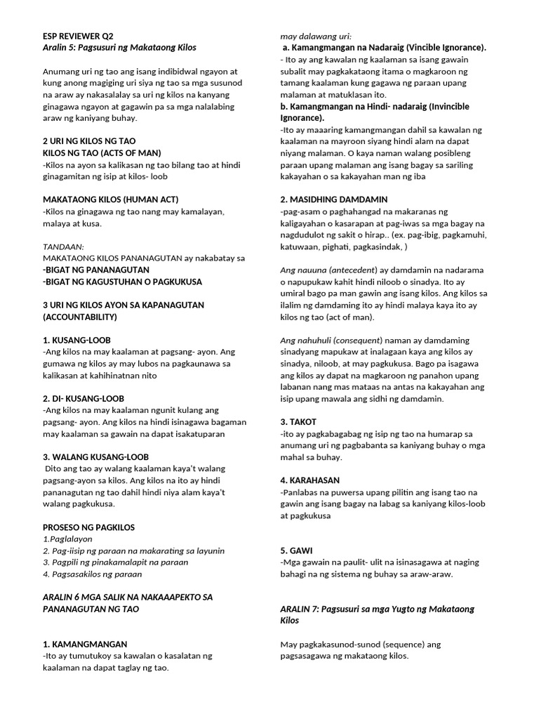 Esp Reviewer q2 | PDF