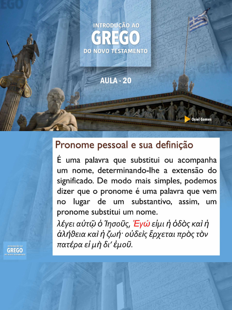 Introdução Ao Grego Aula 20 Pdf