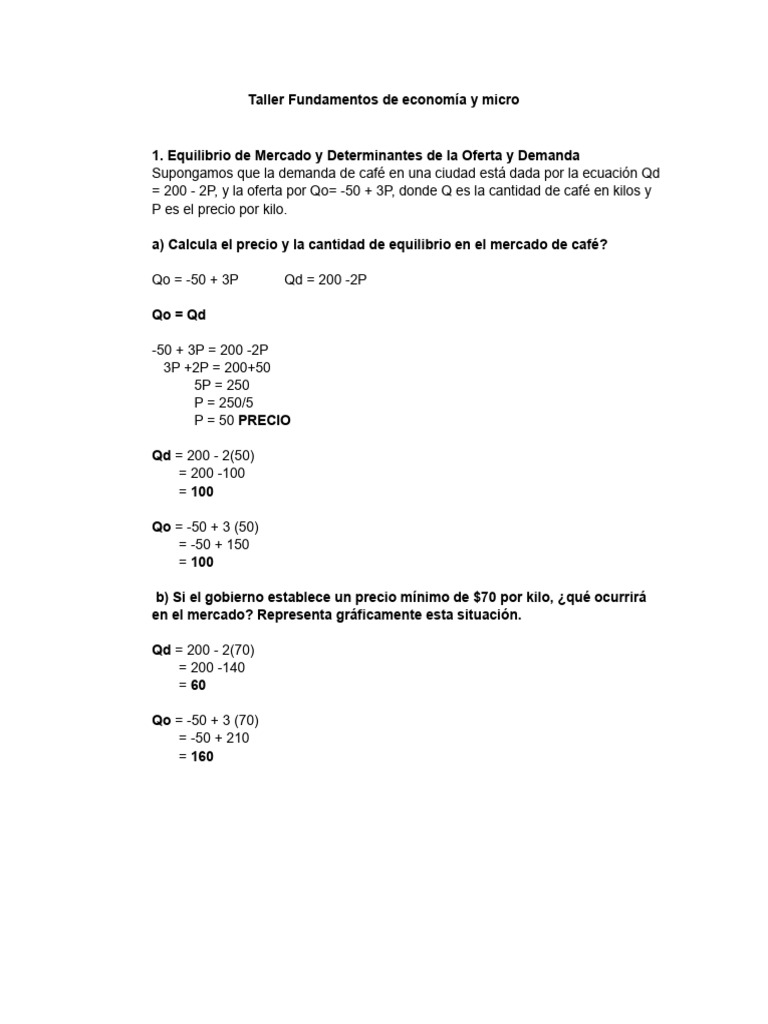 Fundamentos de Economía: Oferta y Demanda | PDF | Elasticidad (economía ...