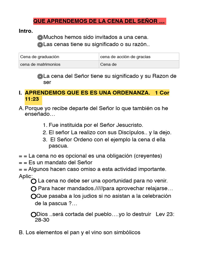 Que Significa La Cena Del Señor | PDF | eucaristía | Cristo (título)