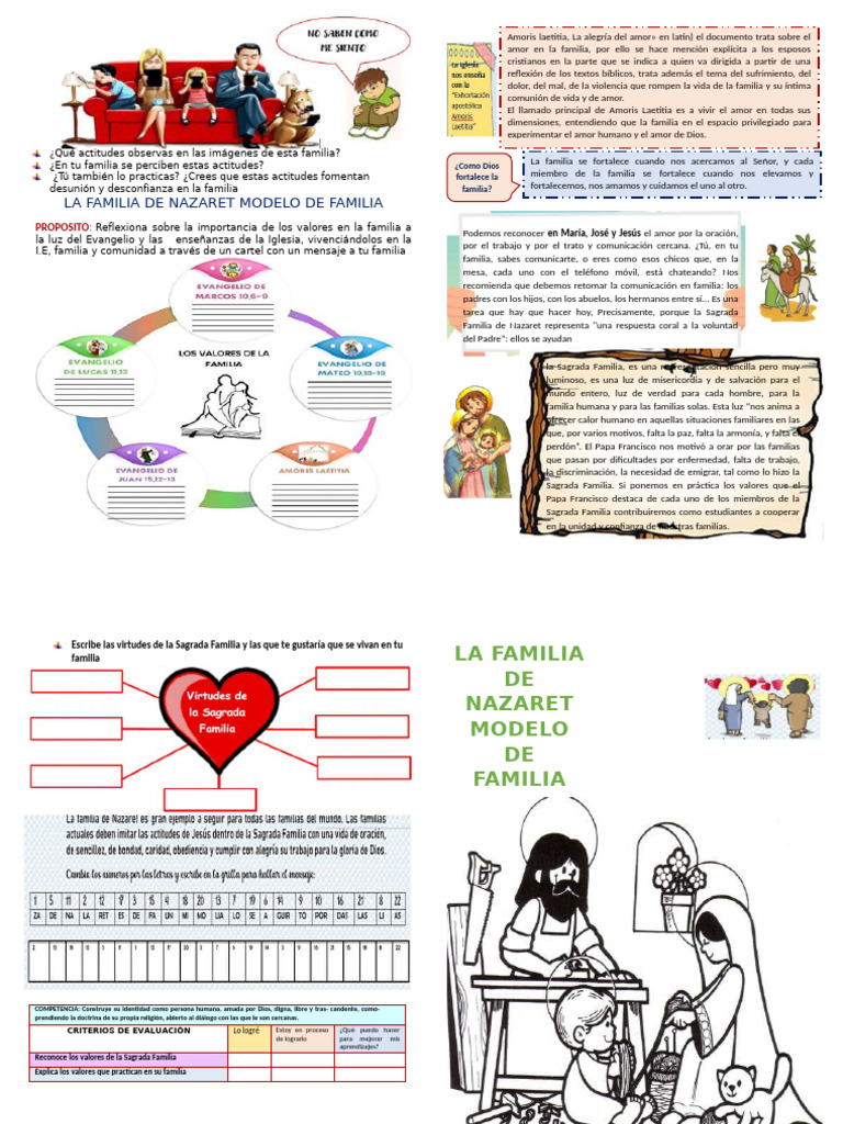 Valores de la Sagrada Familia en el Hogar | PDF | Amor | María, madre ...