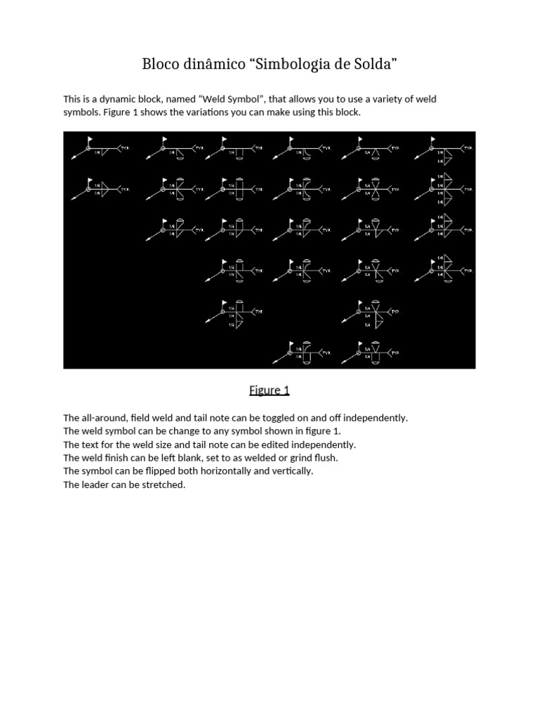Dynamic Weld Symbol Block Guide | PDF | Welding | Construction