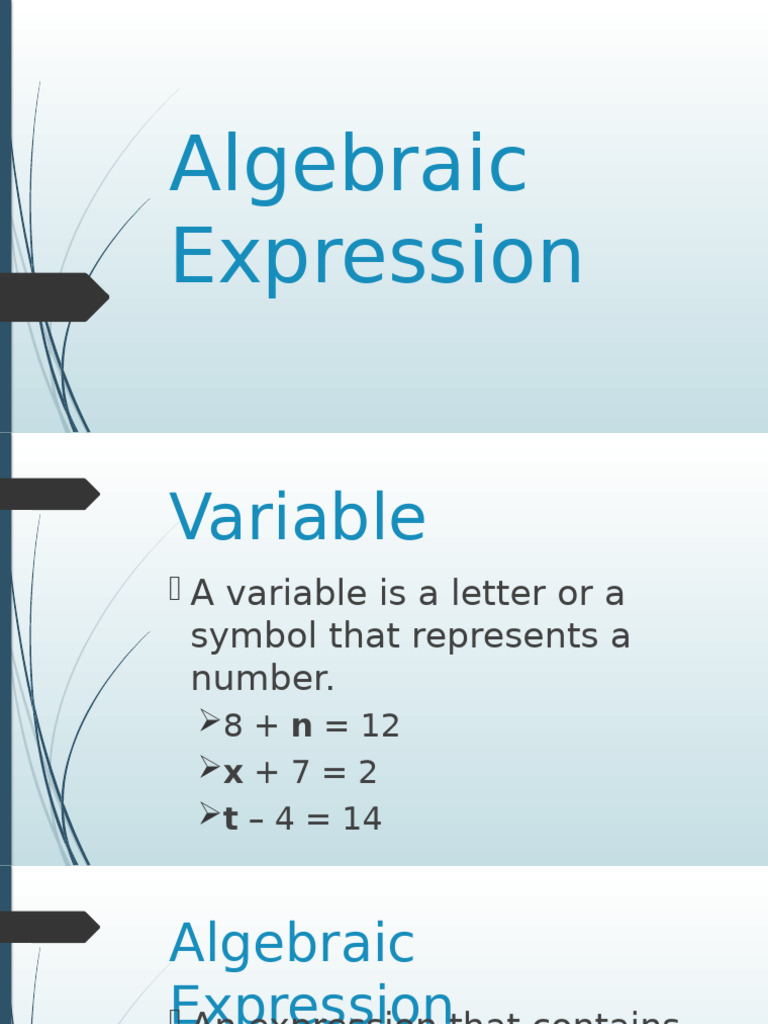 Algebraic Expression | PDF