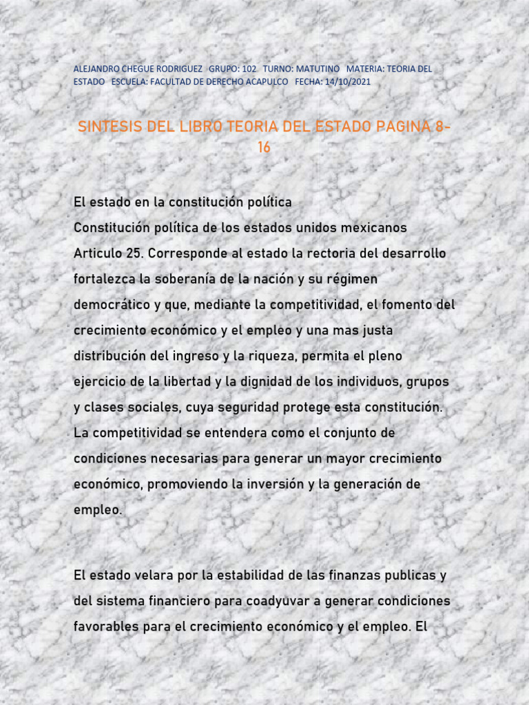 Sintesis, Alejandro Chegue Rodriguez | PDF | Estado (política) | Democracia