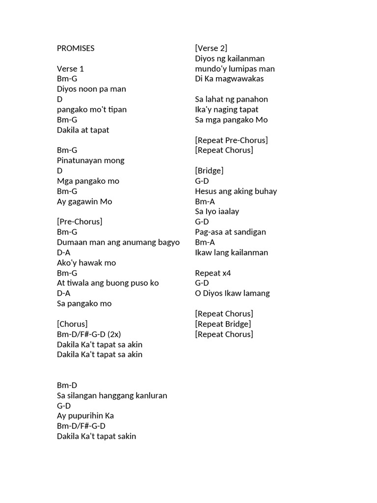 Promises Tagalog | PDF