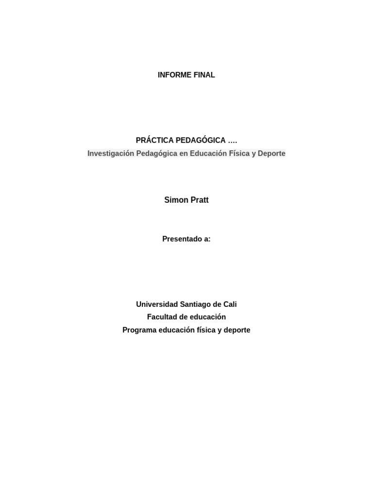 2023 Informe Final | PDF | Nadando | Las emociones